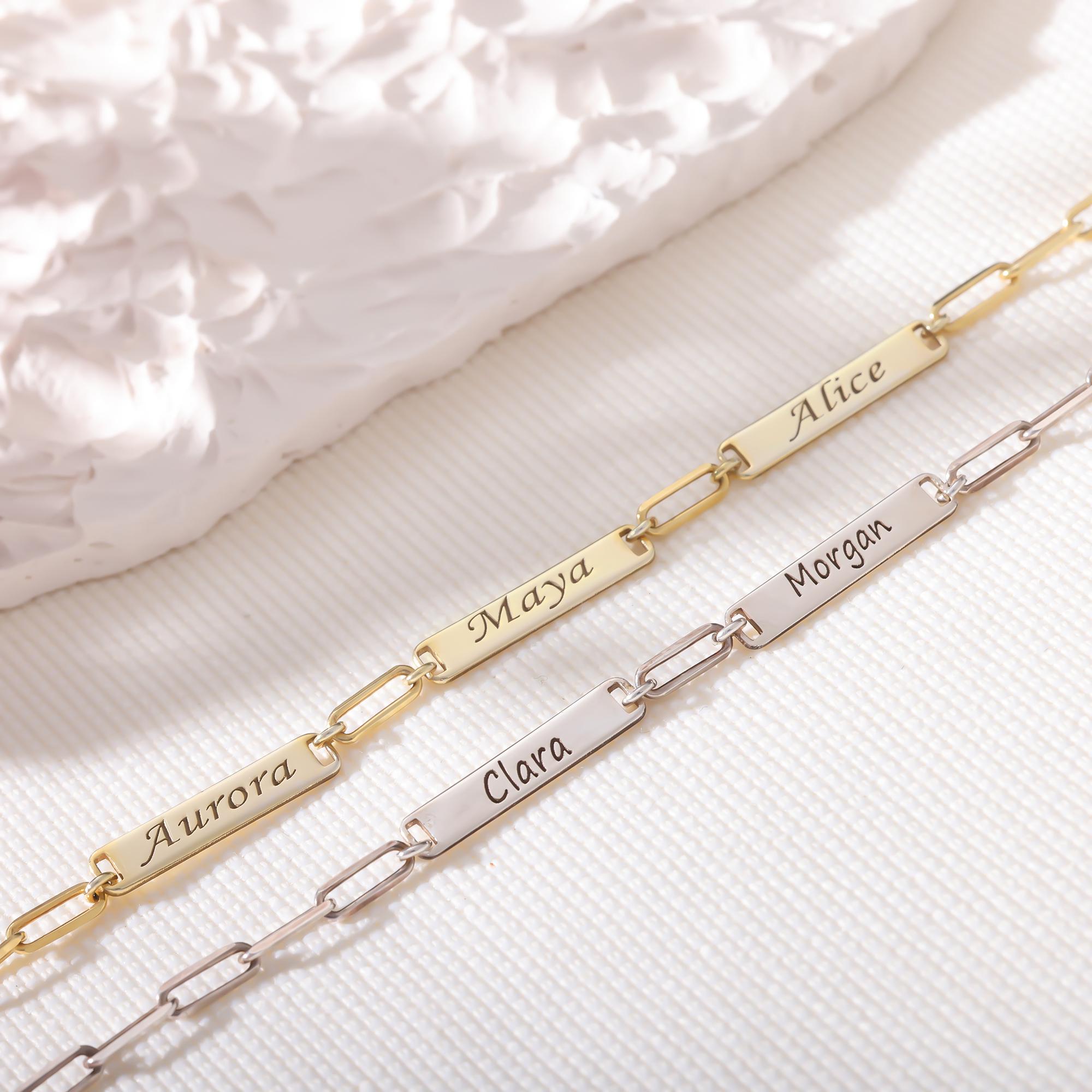 Mini Bar Name Bracelet, Dainty Bar Name Bracelet, Personalized Bar Bracelet, Custom Name Jewelry, Minimalist Gift for Her, Mothers Day Gift