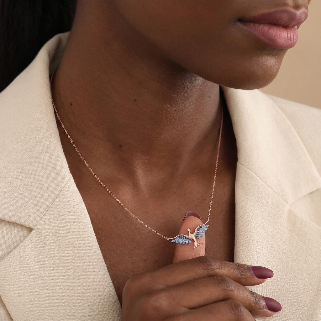 Elegant Phoenix Necklace – Dainty Fire Bird Jewelry - Rebirth Charm - Meaningful Gift For Her, Inspirational Gift For Mom, Grandma