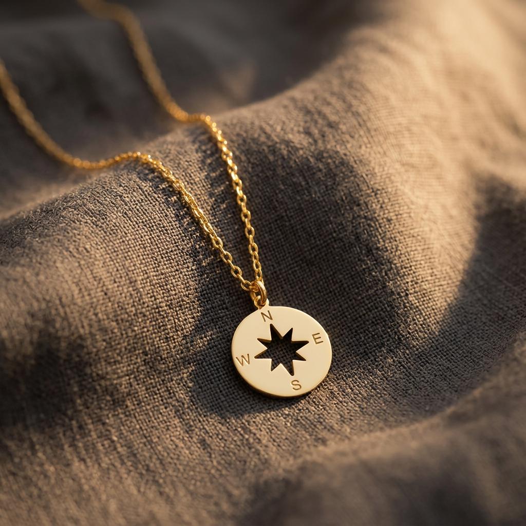 Tiny Compass Necklace - Sterling Silver Tiny Compass Necklace - Tiny Compass Pendant - Graduation Necklace - Travel Jewelry - Dainty Compass