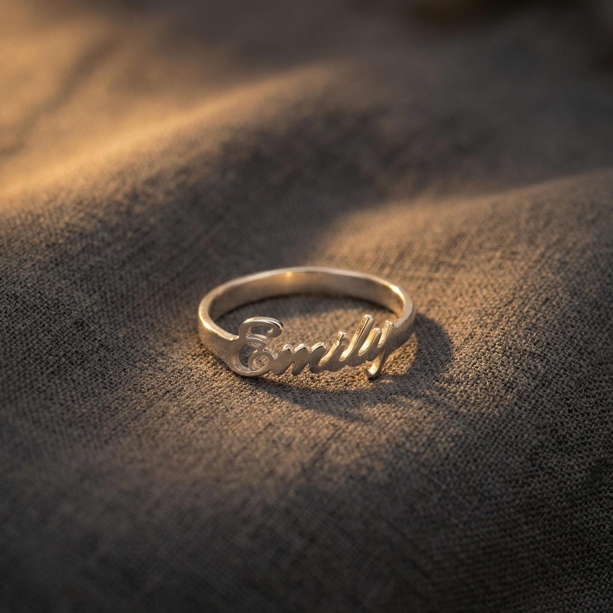 Handwritten 14K Gold Name Ring: Sterling Silver Personalized Ring, Dainty Custom Jewelry, Gift for Mom, mothers day gift for Nana