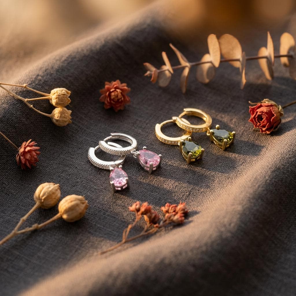 Birthstone Earrings, Family Birthstone Earring, Custom Mothers Earrings, Handmade Gold Earrings, Gift for Mom Grandma, Bridesmaid Gift
