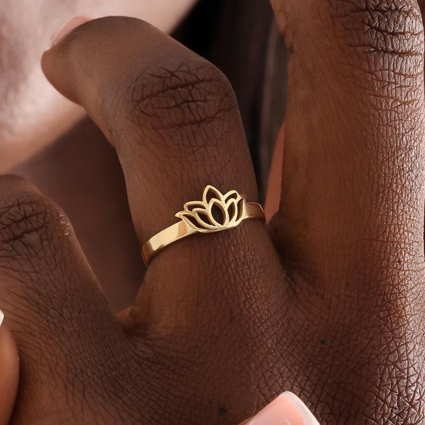 Lotus Ring, Sterling Silver Lotus Flower Ring, Yoga Ring, Promise Ring, Thumb Ring, Spiritual Jewelry, New Beginnings Ring, Mothers Day Gift