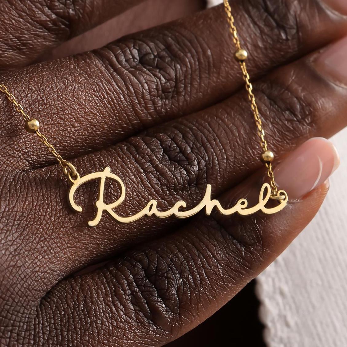 Dainty Name Necklace Custom Gold Name Necklace for Women Personalized Sterling Silver Name Necklace Personalized Gift for Mom or Grandma