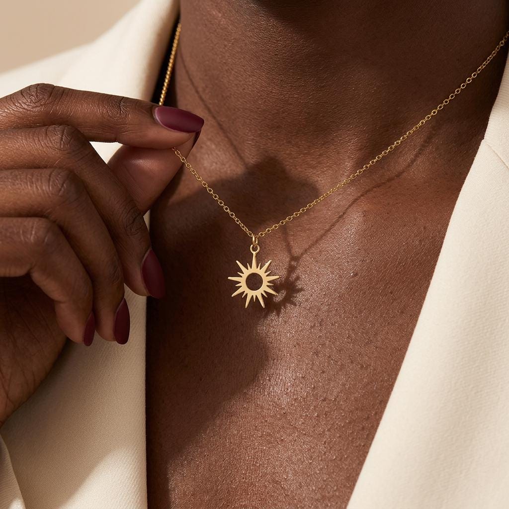 Gold Sun Necklace, Tiny Sunburst Necklace, Celestial Necklace, Minimalist Sun Necklace, Sunshine Pendant, Everyday Jewelry, Gift for Her