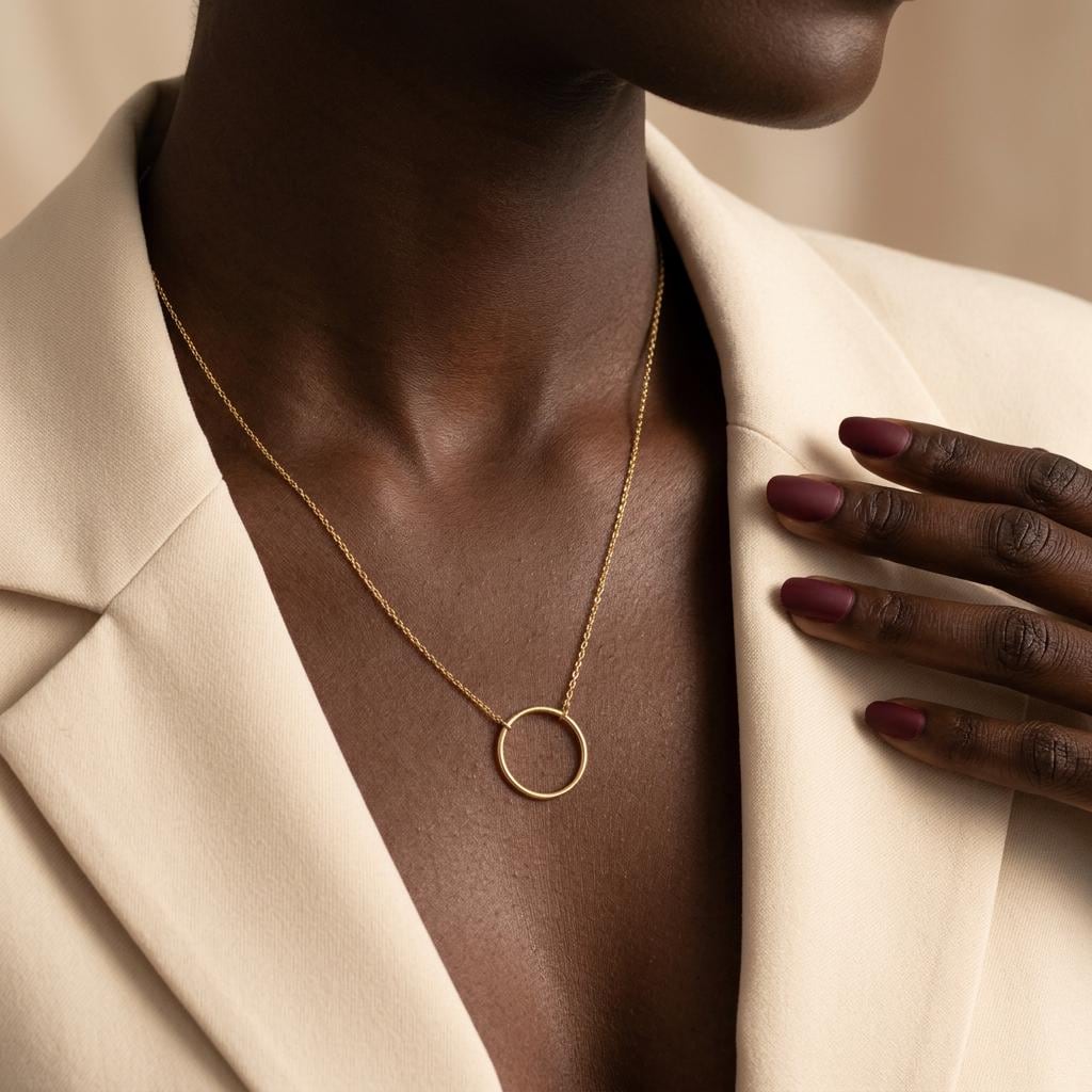 14K Gold Karma Necklace , Ring Necklace , Circle Necklace , Karma Necklace , Minimalist  Necklace , Handmade Jewelry Mom Gift For Grandma