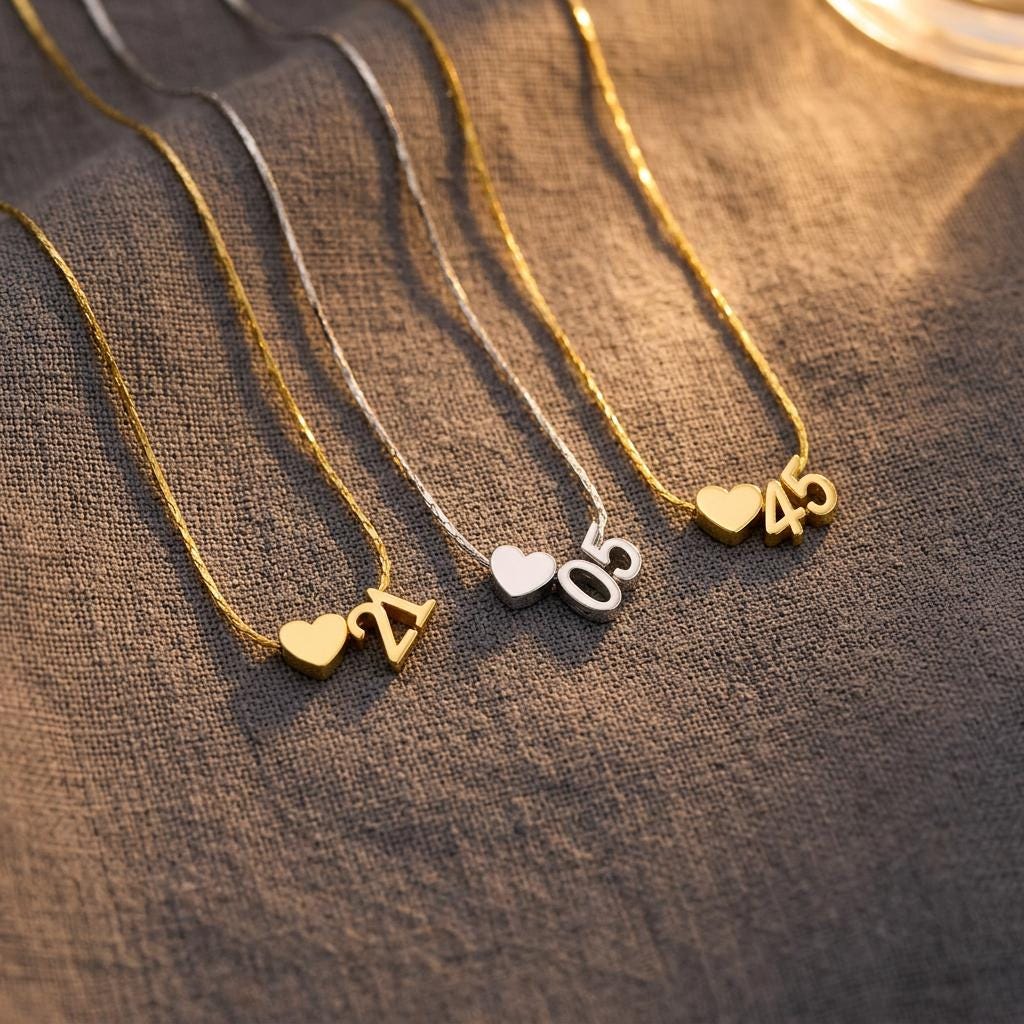 18k Gold Plated Number Necklace, Custom Team, Date, Sports, Lucky Number Jewelry,Personalized Everyday Minimalist Necklace, Gift for Him Her