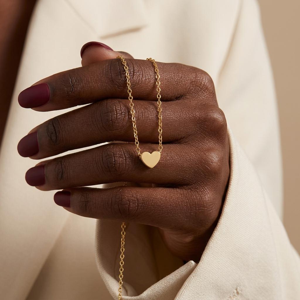 Gold Tiny Heart Necklace, Minimalist Heart Necklace, Love Necklace, Dainty Jewelry, Valentines Day Gift, Everyday Necklace, Gift for Her