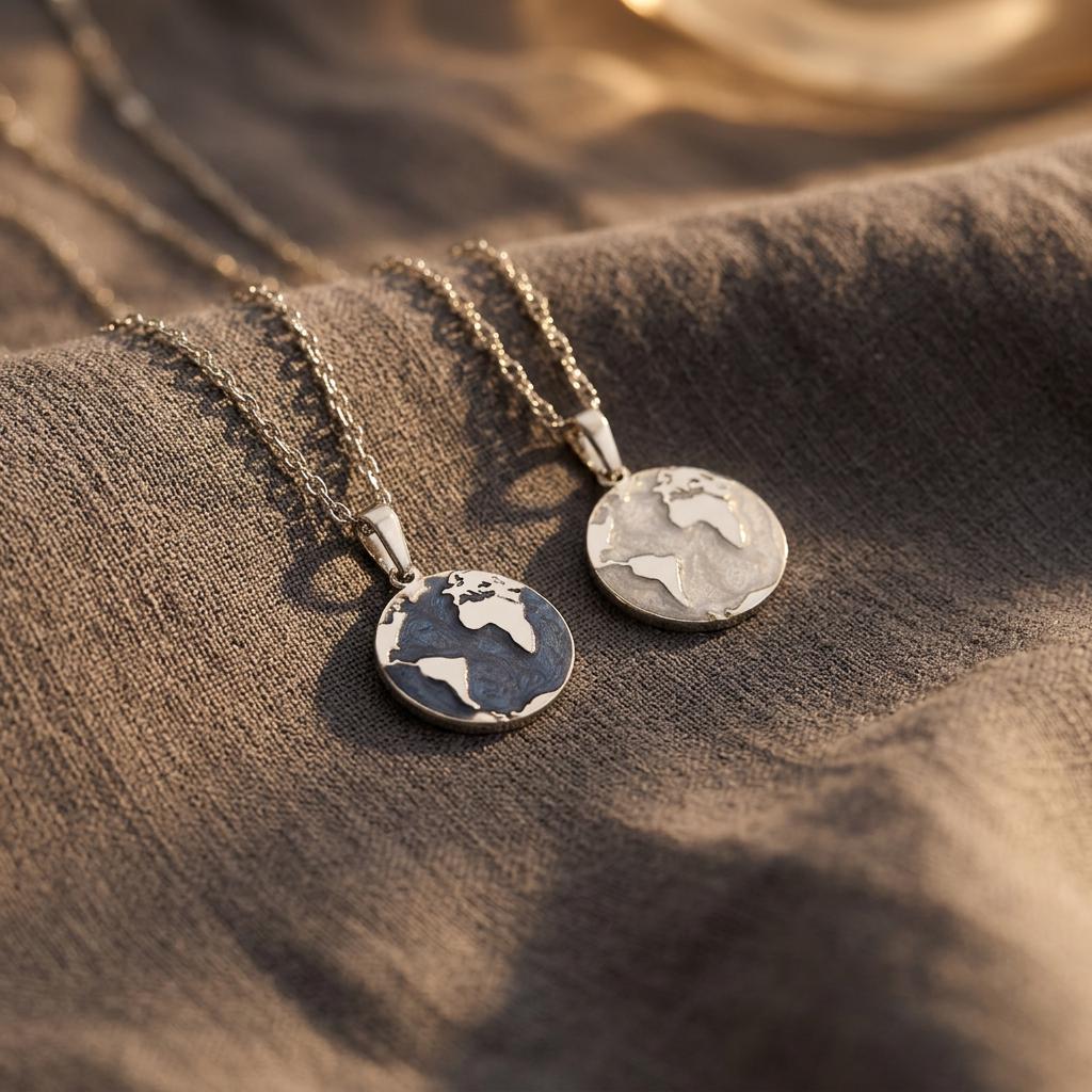 World Map Pendant Necklace, Handmade Minimalist Travel Jewelry, Gift for Women,Present for Daughter Sister Friend Travel Lovers Gift for her