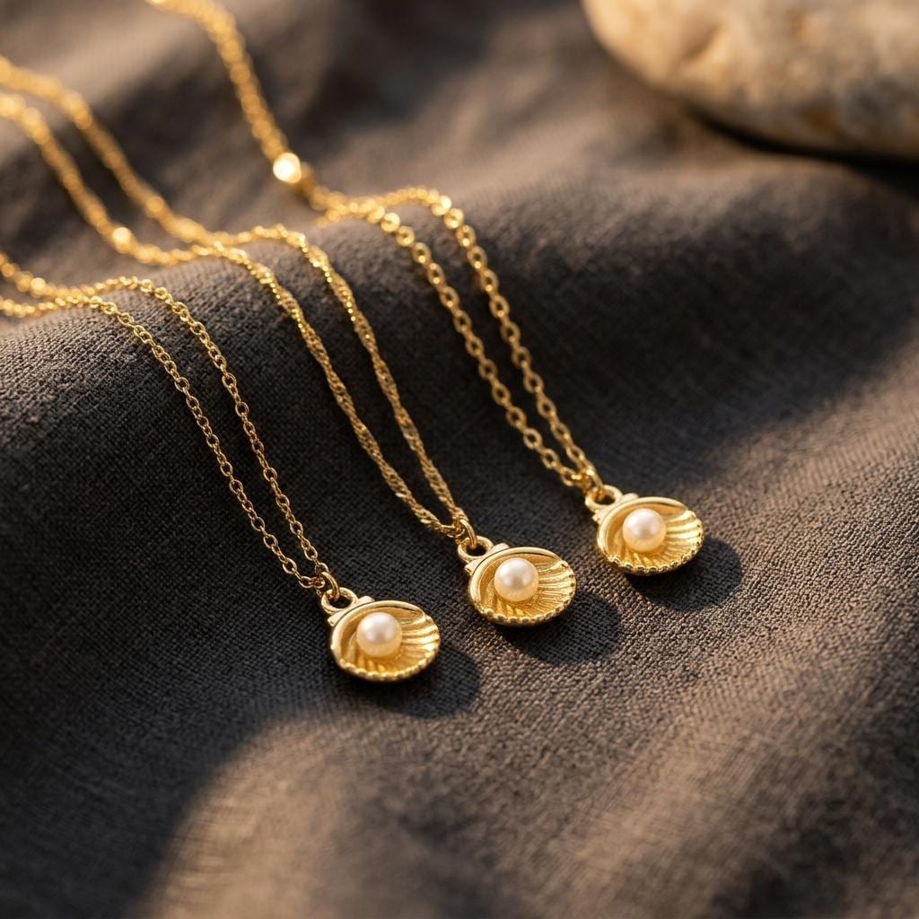 Mermaid Necklace, Oyster Shell Pearl Necklace, Mothers Day Jewelry, Gifts For Her, Birthday Necklace, Minimalist Necklace, Gift for Her