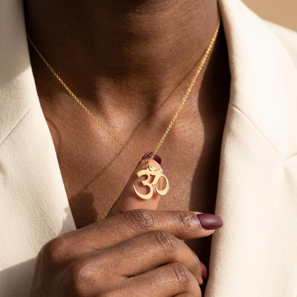 Om Necklace, Ohm Necklace, Aum Necklace, Yoga Necklace, Spiritual Necklace, Sterling Silver Pendant, Gift for Mom Yoga Lover