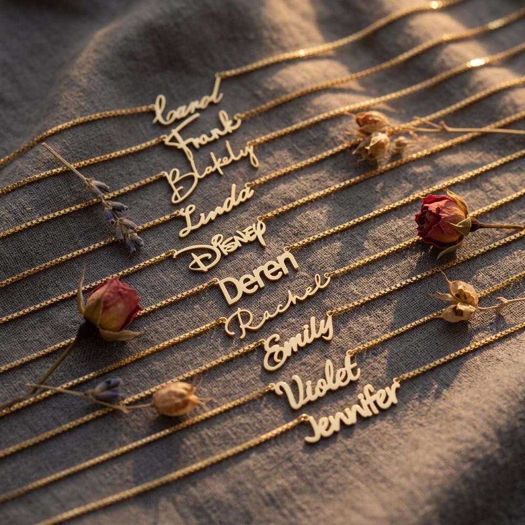 Custom Name Necklace • Dainty Nameplate Necklace in Box Chain • Personalized Name Jewelry • Perfect Dainty Script Name Necklace For Mum
