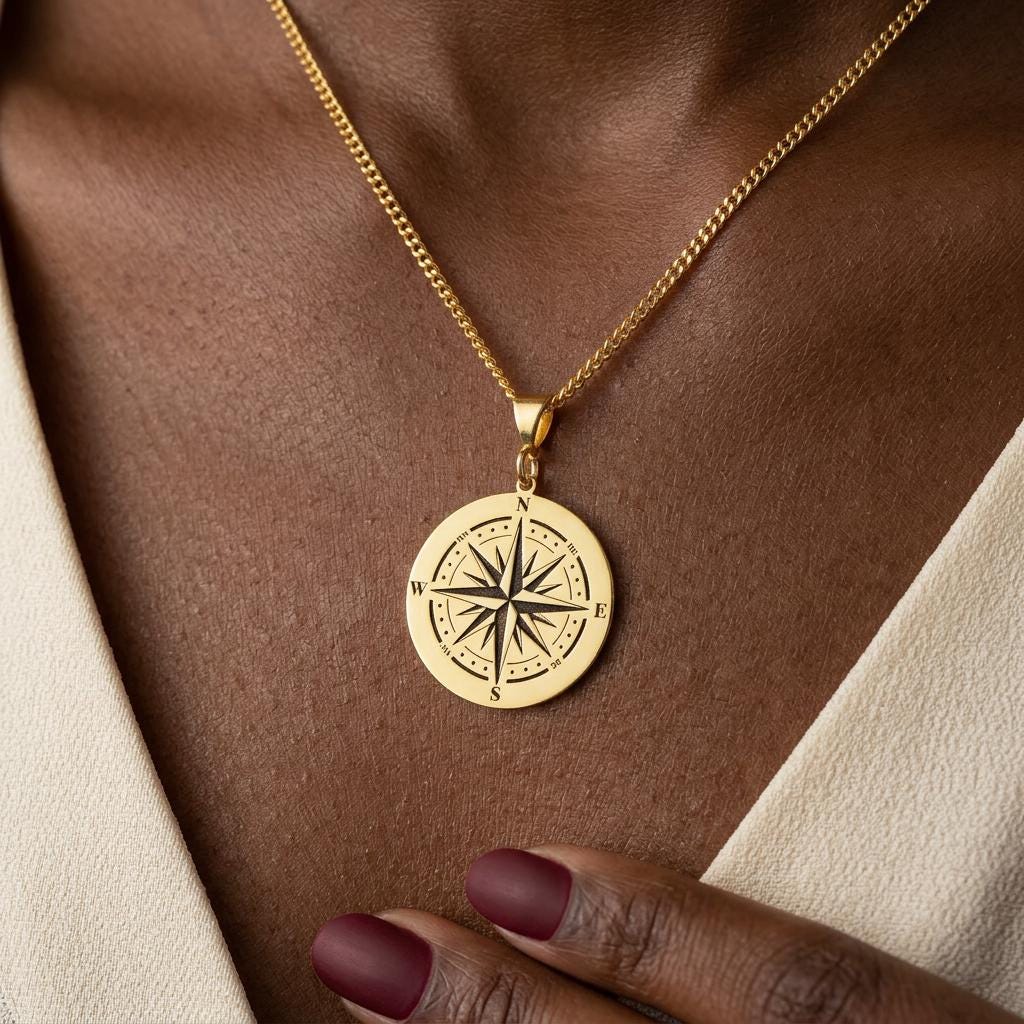 Silver Compass Necklace Dainty Coordinate Necklace for Adventurer Nautical Necklace Graduation Gift for Travelers Women and Nautical Pendant