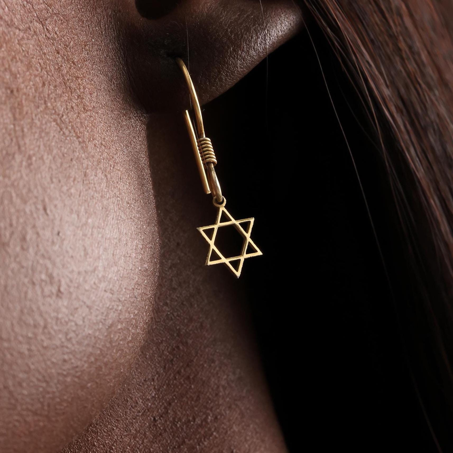 Star of David Earrings, Sterling Silver Magen David Earrings, Tiny Jewish Star Earrings, Gold Jewish Jewelry for Women, Gift for Her, Mom