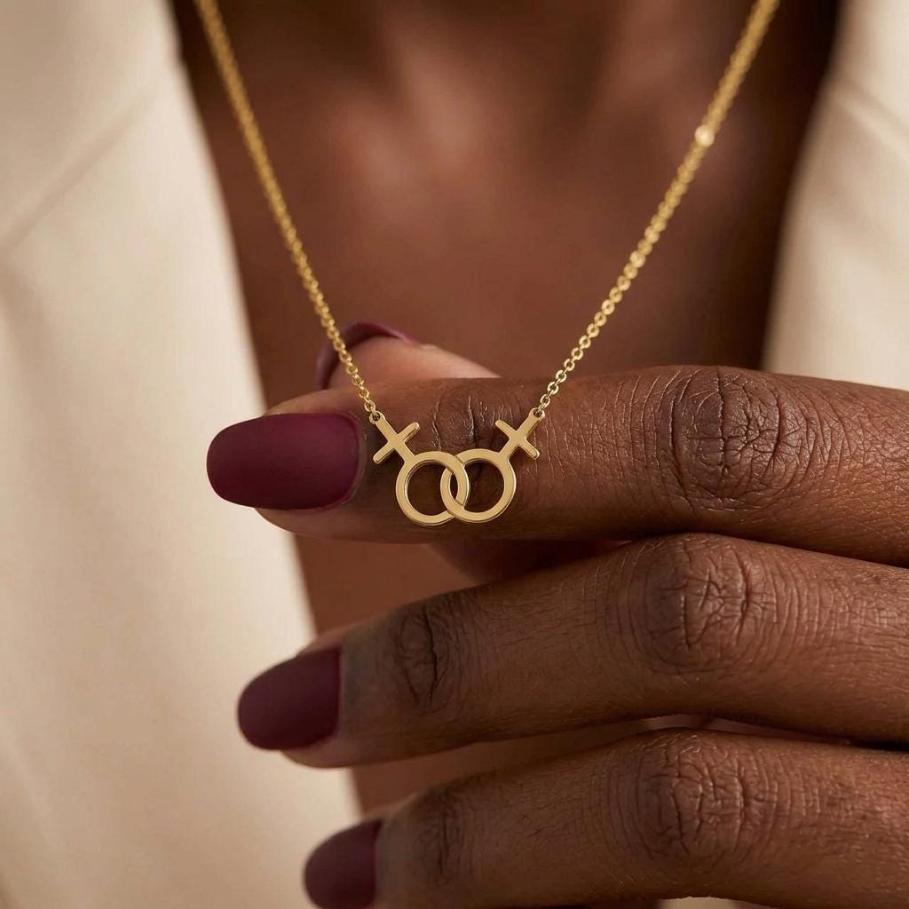 Lesbian Pride Necklace, LGBTQ Rainbow Necklace, Dainty Pride Jewelry, Queer Love Necklace, Gay Pride Gift, Pride Month Jewelry for Her