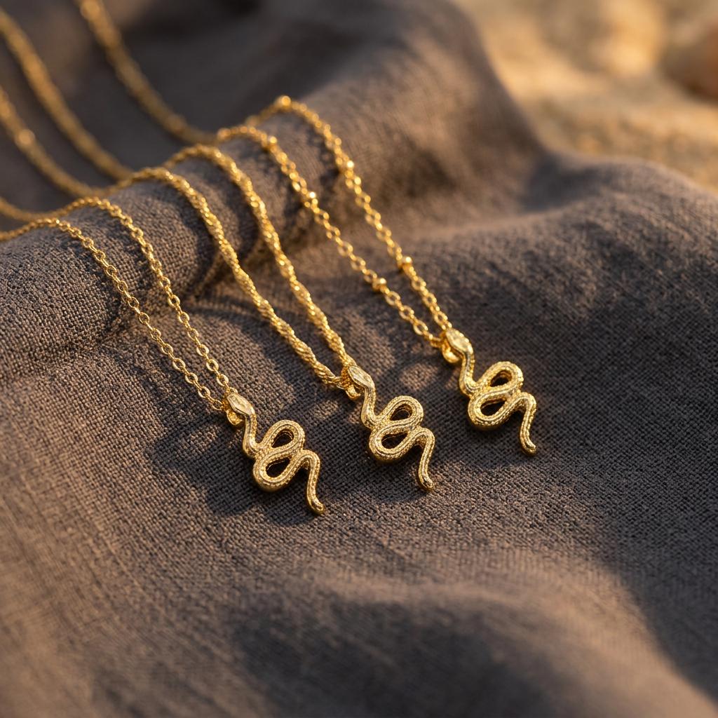 Dainty Gold Snake Necklace: Handmade Serpent Charm Jewelry, Reptile Necklace, Minimalist Animal Jewelry, Everyday Necklace, Gift for Her