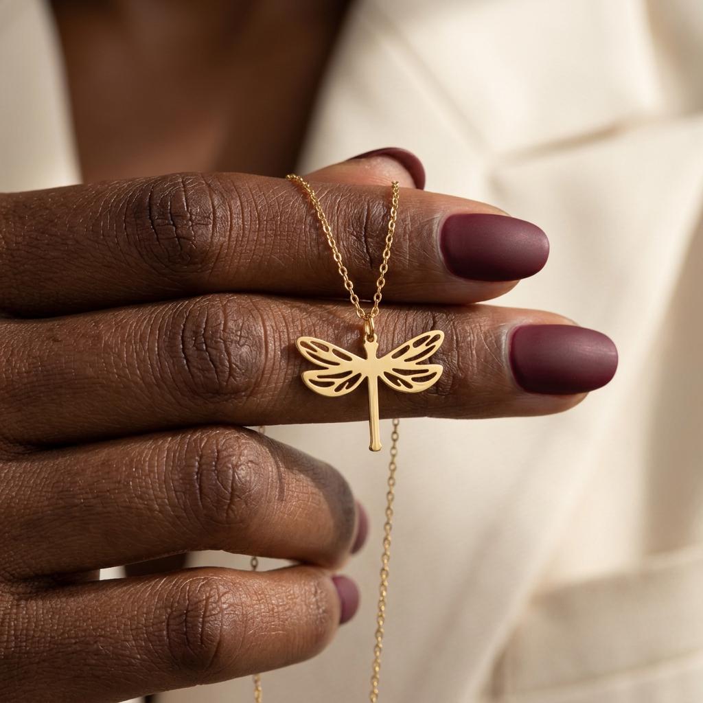 Dragonfly Necklace, Sterling Silver Dragonfly Pendant, Nature Jewelry, Dainty Animal Necklace, Gift for Mom Grandma, Meaningful Gift