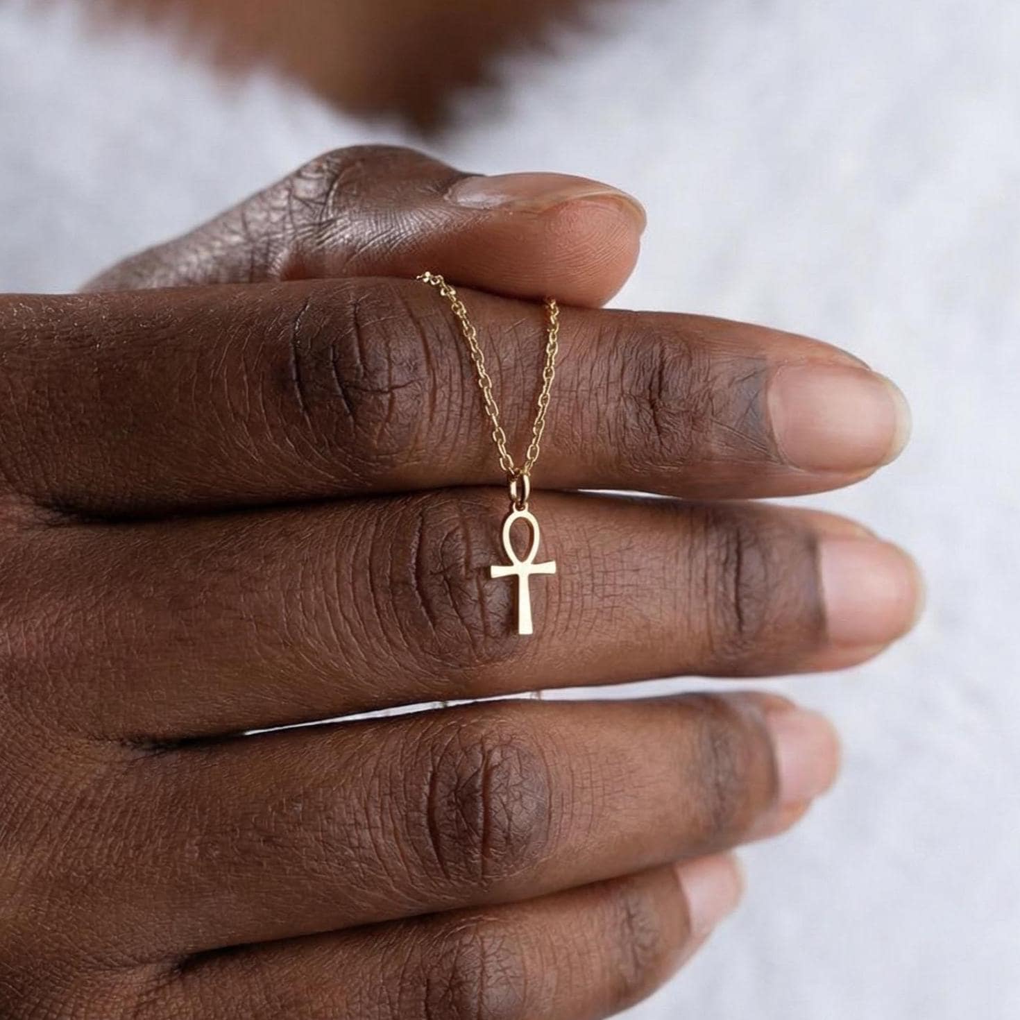 Egyptian Cross Necklace, Gold Ankh Pendant, Ancient Ankh Cross Jewelry, Spiritual Protection Necklace for Women, Mothers Day Gift