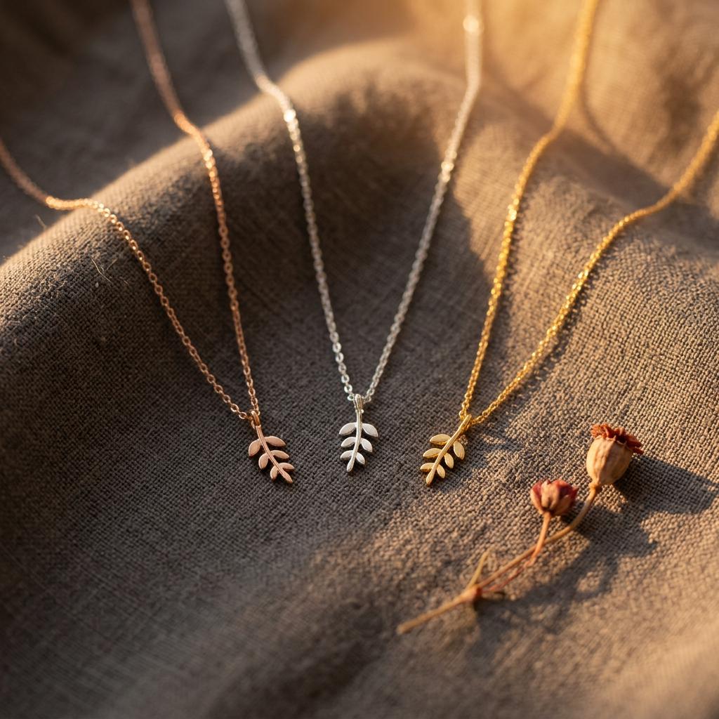 Personalized Birthstone Olive Branch Necklace: Sterling Silver Leaf Pendant, Gift for Mom Grandma, Mothers Day Gift