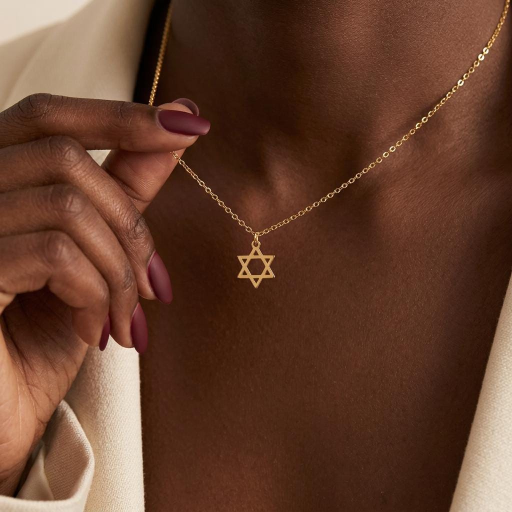 Gold Star of David Necklace, Tiny Jewish Star Necklace, Magen David Necklace, Israel Faith Jewelry, Minimalist Gift for Her Women