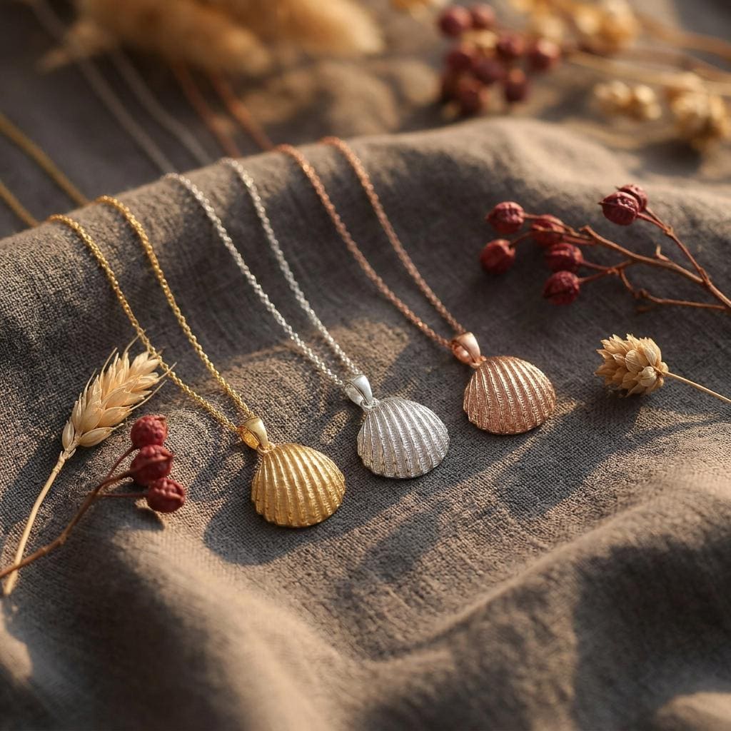 Dainty Shell Necklace: 14k Gold Filled or Sterling Silver, Minimalist Jewelry Seashell  Pendant Necklace Gift For Mum, Nana