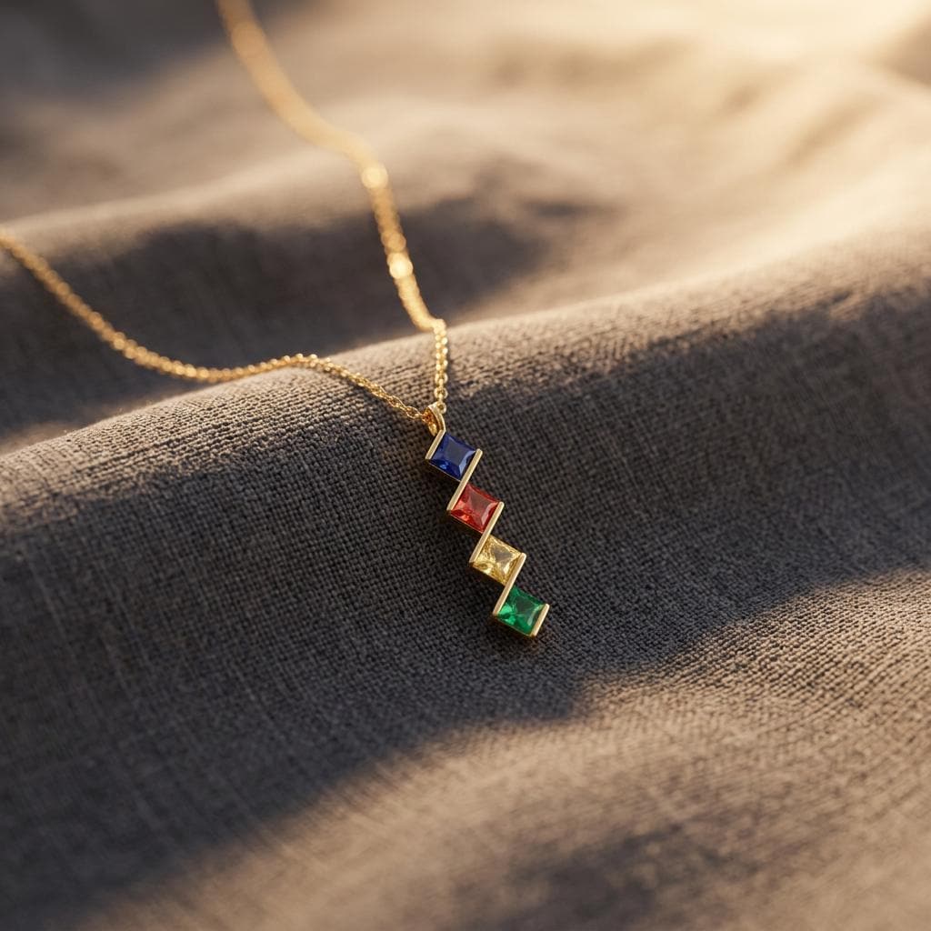 Multi Birthstone Necklace, Gold Family Birthstone Necklace, Silver Custom Necklace, Bridesmaid Gift, Gifts For Mom,Nana