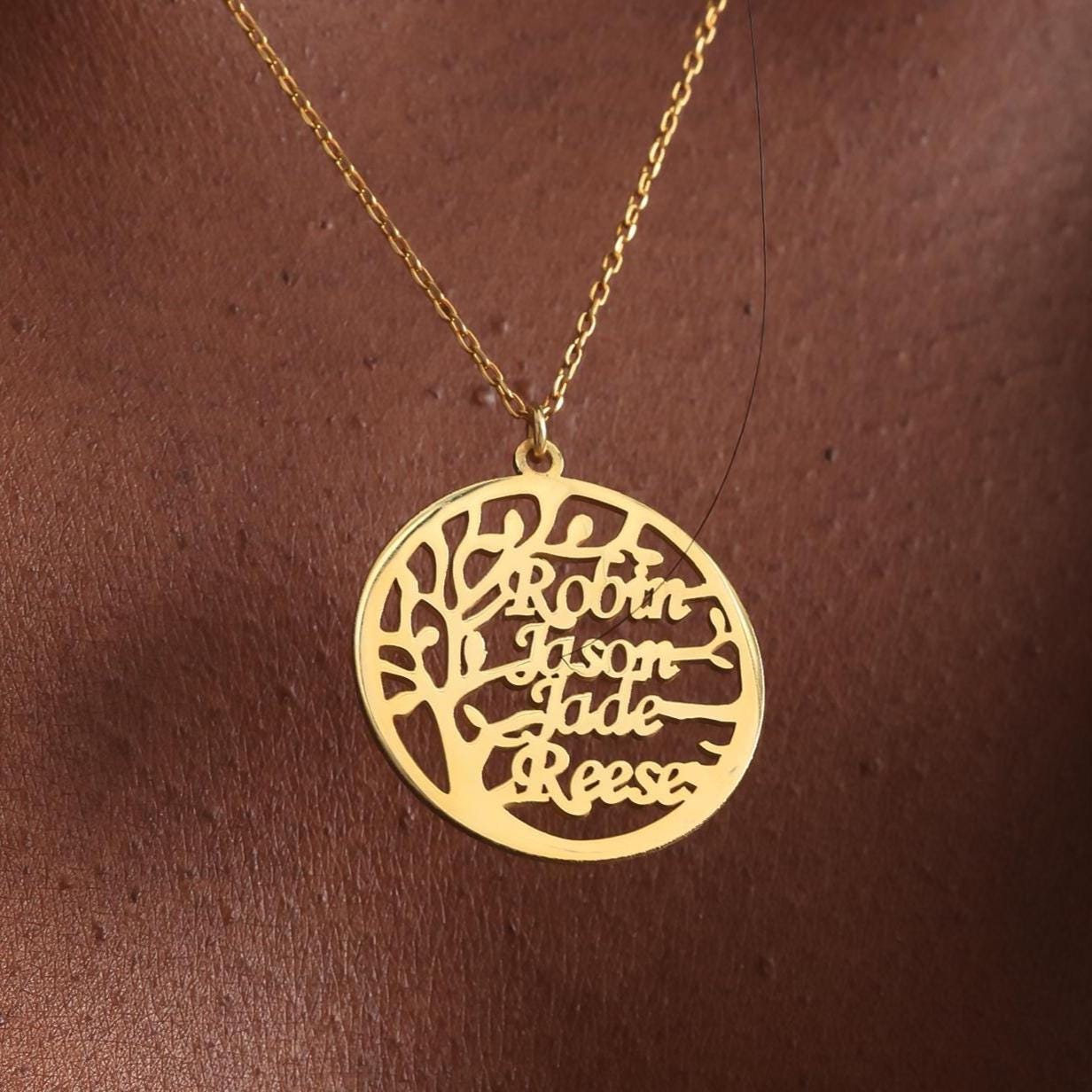 Family Tree Necklace with Names, Personalized Tree of Life Jewelry, Custom Family Necklace for Mom, Mothers Day Gift, Valentines Gift