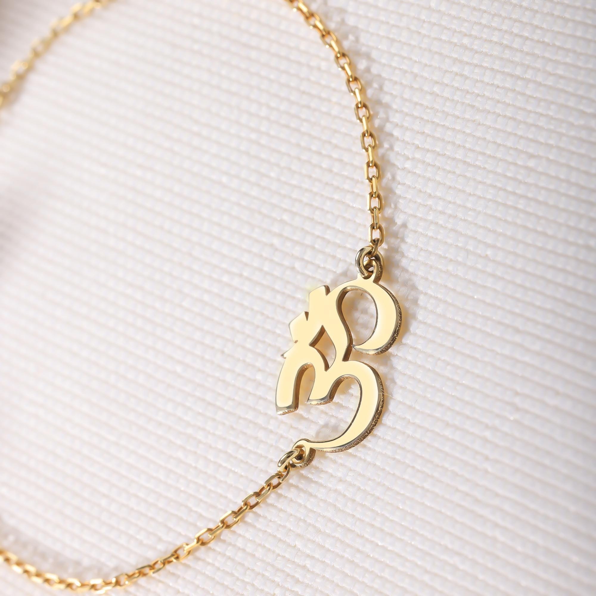 Gold-Plated Sterling Silver Om Bracelet,  Spiritual Jewelry, Dainty Gift for Yoga Lover Bracelet Peaceful Symbol, Mothers Day Gift
