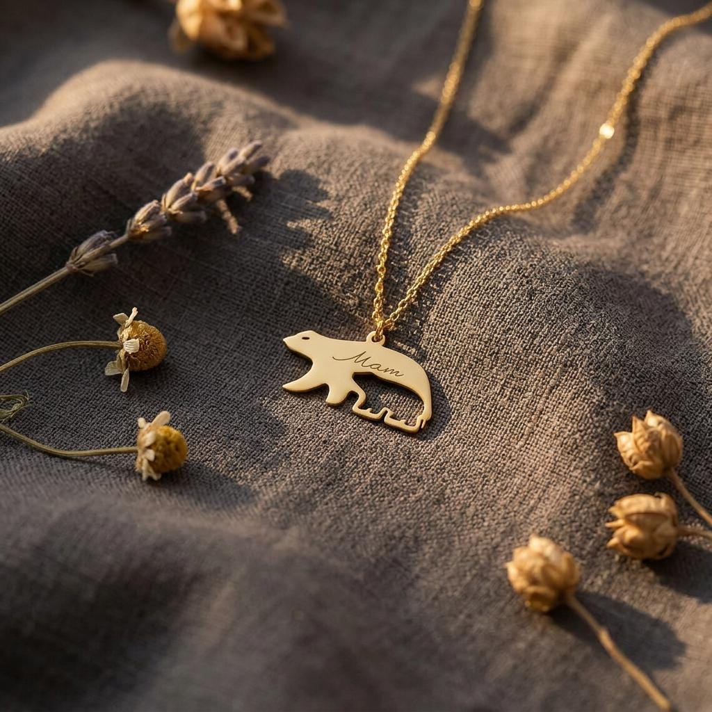 Mama Bear Charm Gift for Mom New Mom Gift Mama Bear Necklace Animal Jewelry Baby Shower Gift Mama Bear Jewelry Personalized Bear Necklace