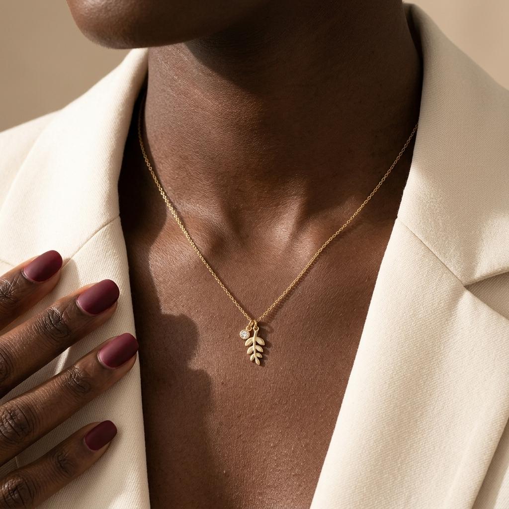 Olive Branch Necklace - Olive Leaf Charm Necklace - Dainty Jewelry for Her - Gift for Her - Minimalist Gold Necklace,Mothers Day Gift