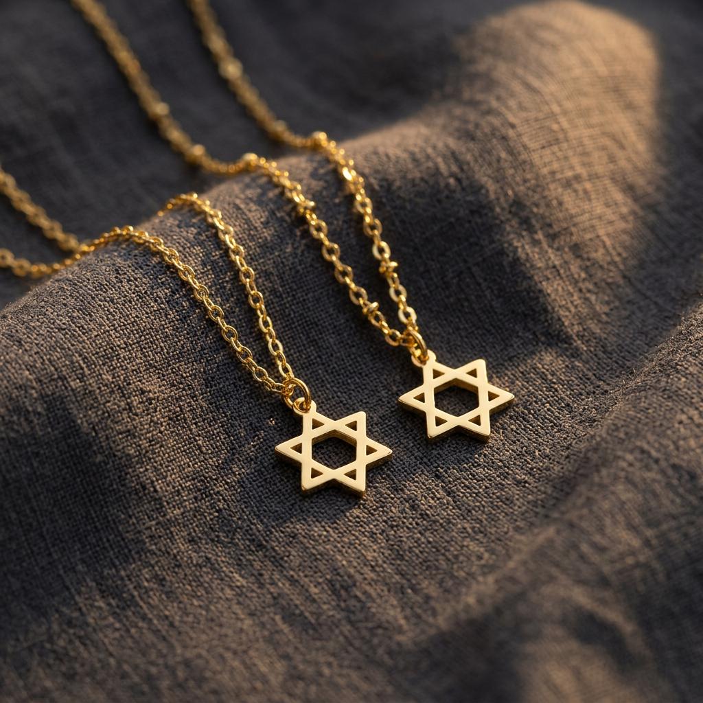 Dainty Star of David Necklace 18K Gold Magen David Necklace Jewish Star Necklace Religious Star Necklace Tiny Star of David Pendant