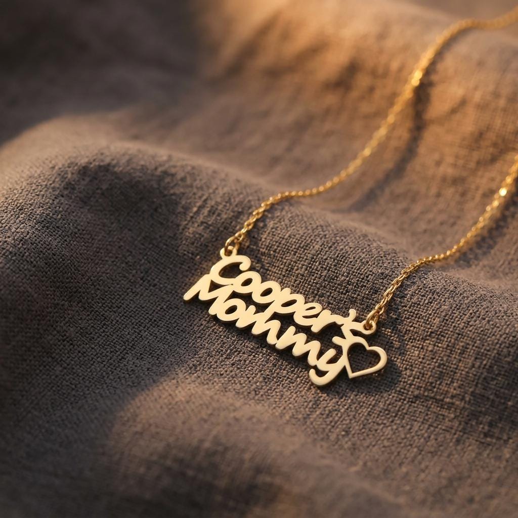 Sterling Silver Double Name Necklace with Heart, Personalized Couple Necklace, Custom Jewelry Gift for Women Her
