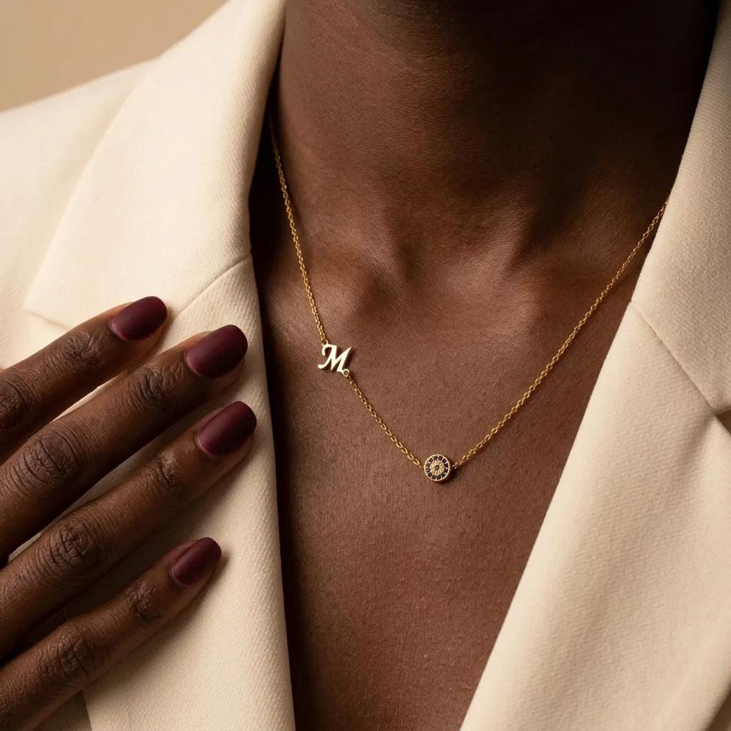 Gold Evil Eye Necklace, Evil Eye Jewelry, Protection Necklace, Evil Eye Pendant, Minimalist Necklace, Mothers day gift for Mum, Nana