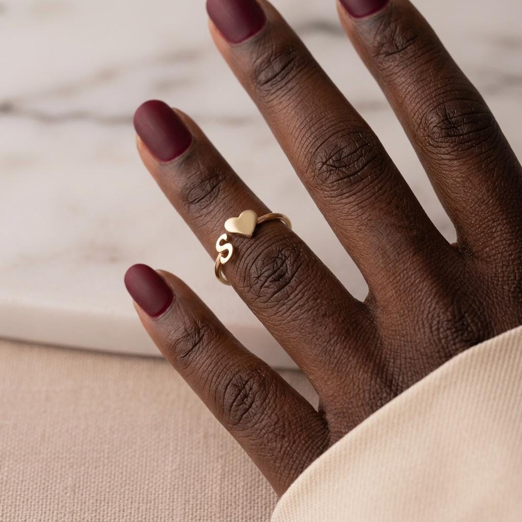 Initial Heart Ring, Personalized Ring, Custom Initial Ring, Dainty Heart Ring, Sterling Silver Ring, Gift for Mom, Mothers Day Gift