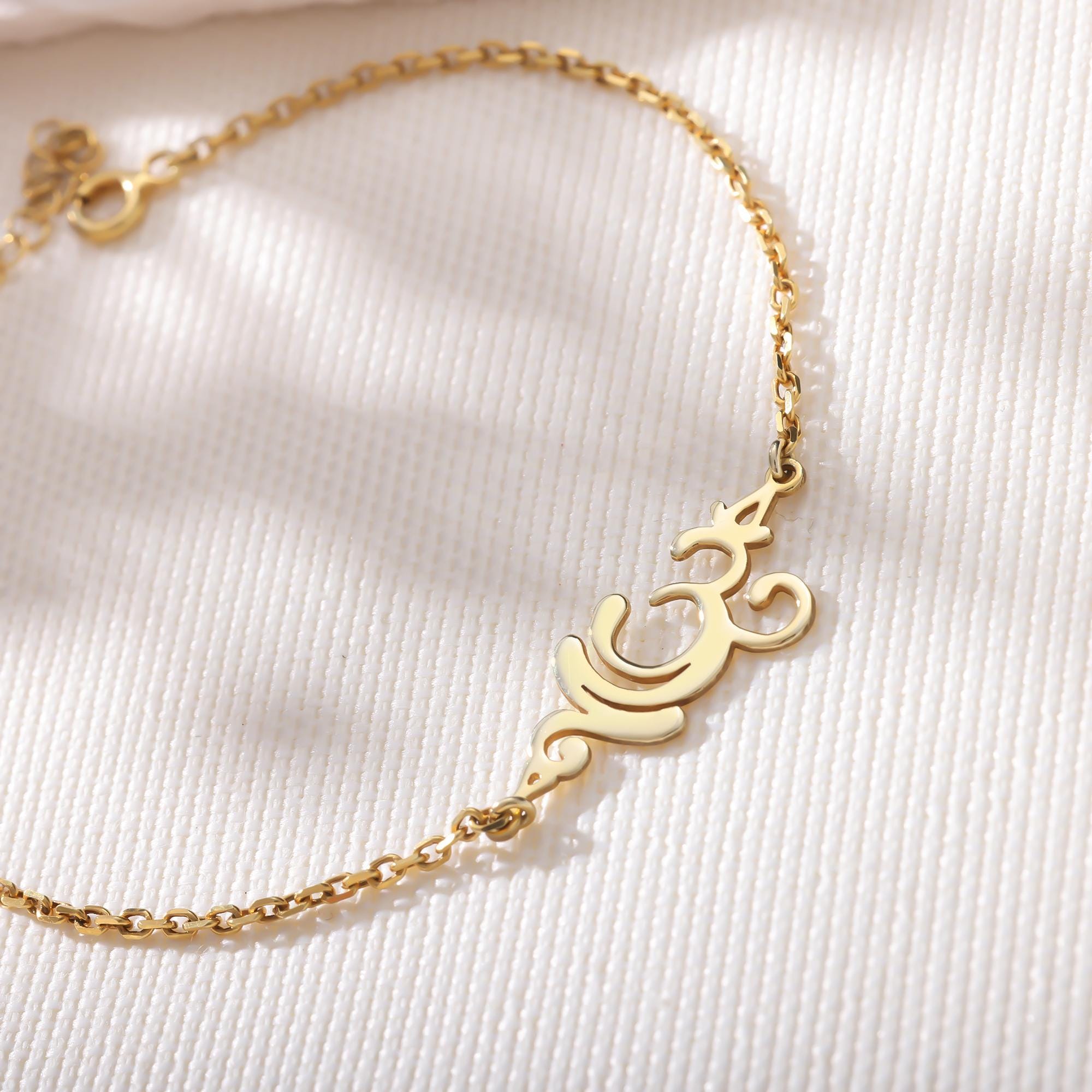 Gold Yoga Bracelet, Spiritual Yoga Breathe Bracelet, Sterling Silver Breathe Bracelet, Bracelet Peaceful Symbol, Dainty  Gift for Yoga Lover
