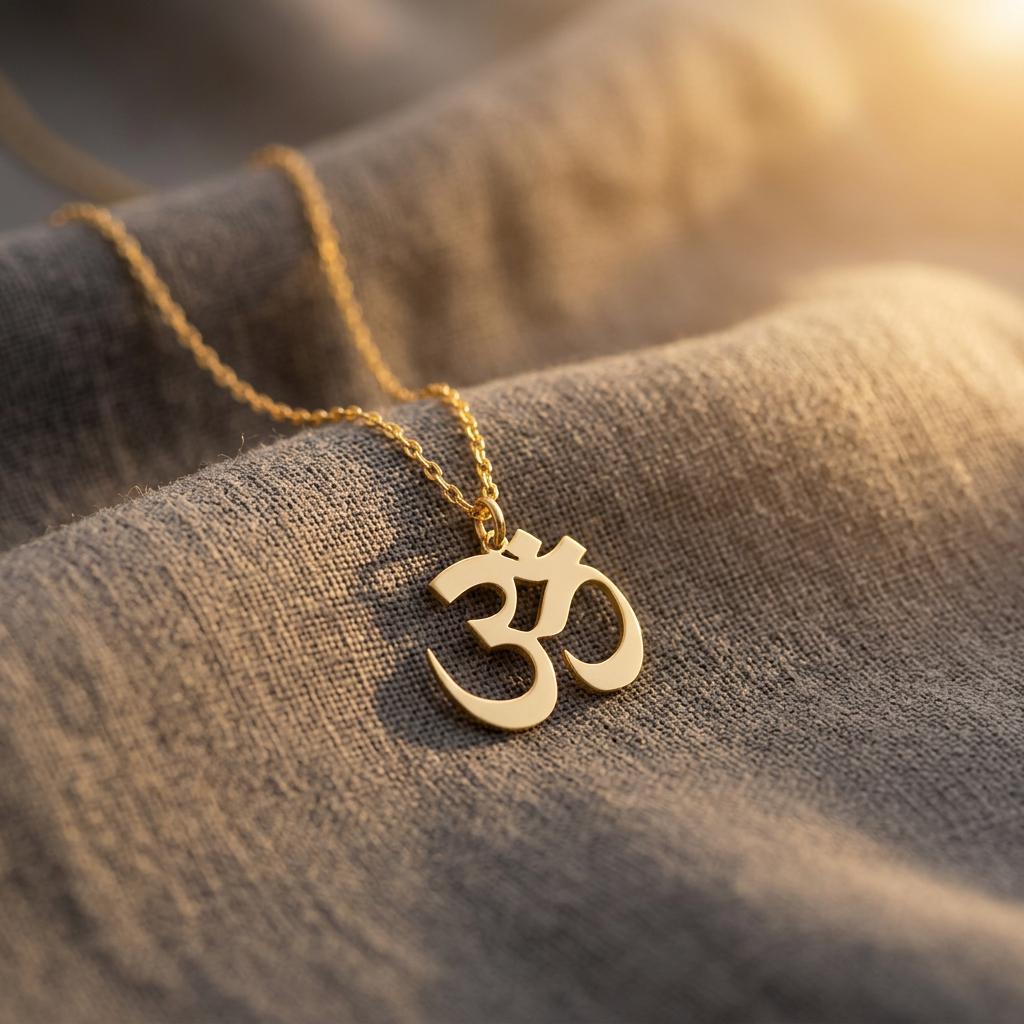 Sterling Silver Ohm Necklace Gold Yoga Necklace Silver Om Necklace Gold Aum Necklace Yoga Teacher Gift Ohm Pendant for Mom, Nana