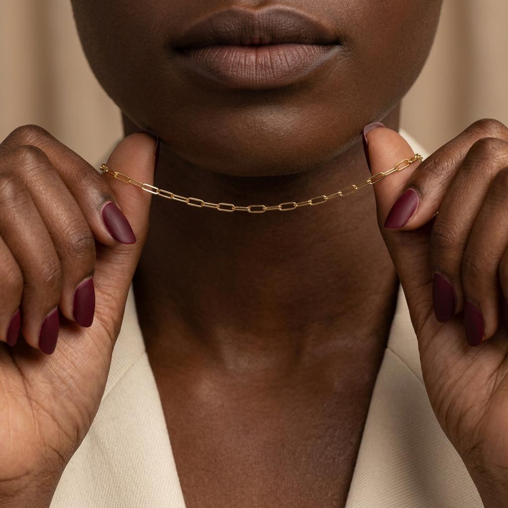Paperclip Chain Necklace, Gold Paperclip Necklace, Dainty Link Chain, Minimalist Necklace, Layering Chain, Gift for Her Women