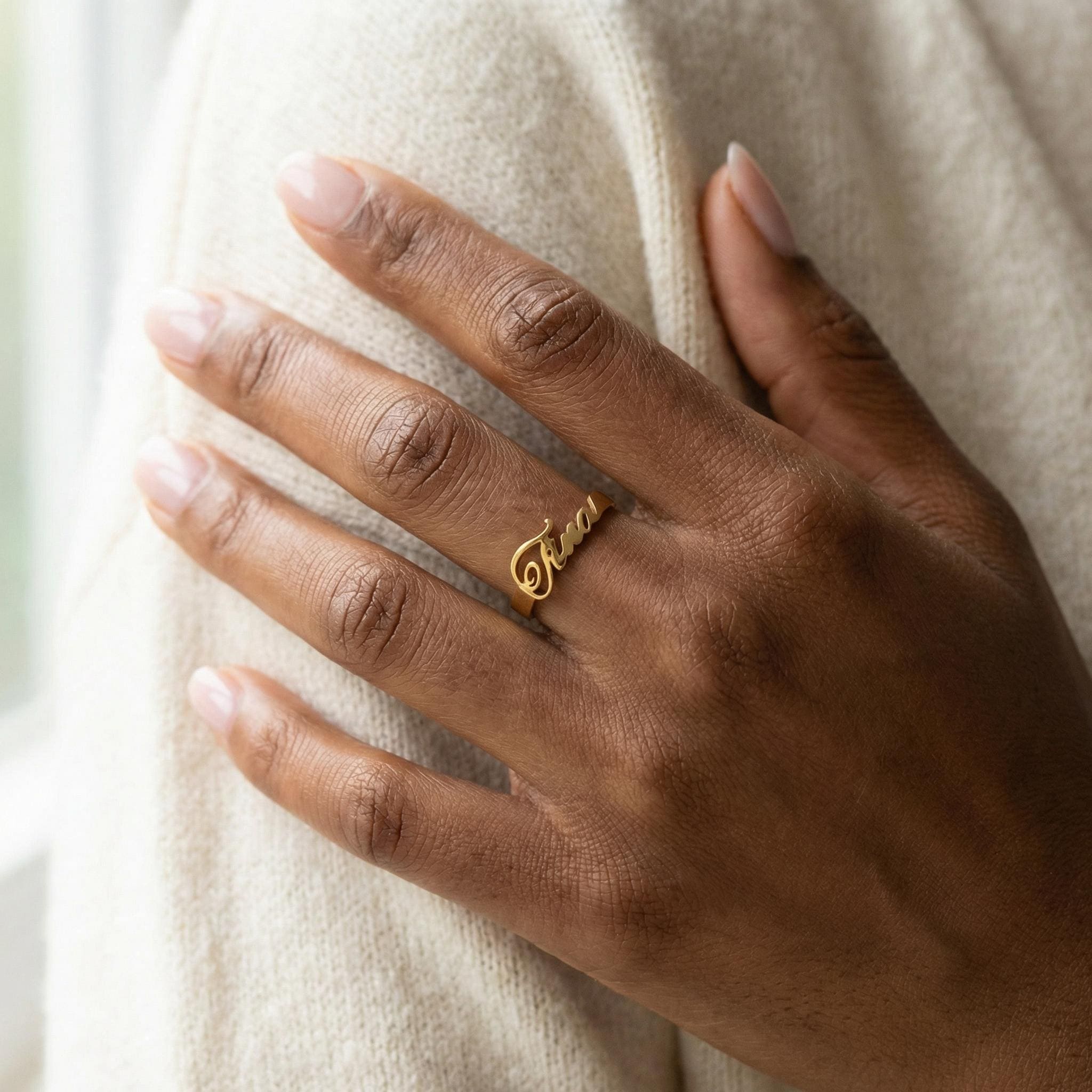 Personalized Name Ring , Custom Minimalist Stacking Ring, Dainty Custom Jewelry, Gift for Mom, mothers day gift for Grandma