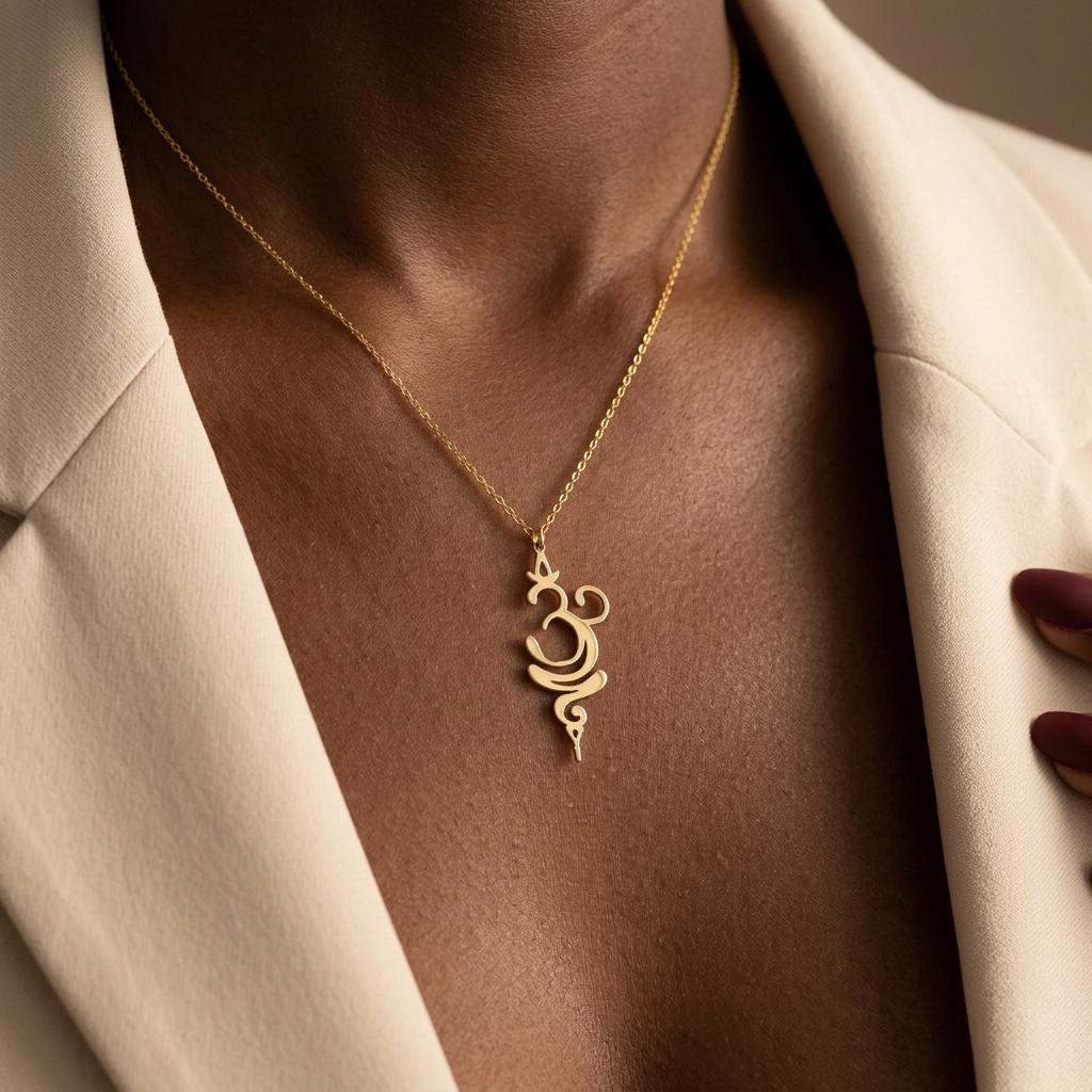 Dainty Breathe Necklace, Yoga Lover Peaceful Symbol, Handmade Spiritual Jewelry,Meditation Pendant Gift,Mother's Day Gift For Mom,Nana