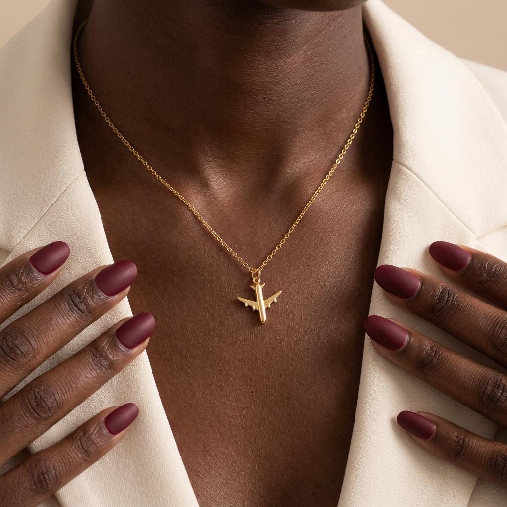 Dainty Airplane Necklace, Gold Plane Necklace, Travel Necklace, Travel Lover Gift, Airplane Charm, Silver Airplane Necklace, Plane Pendant