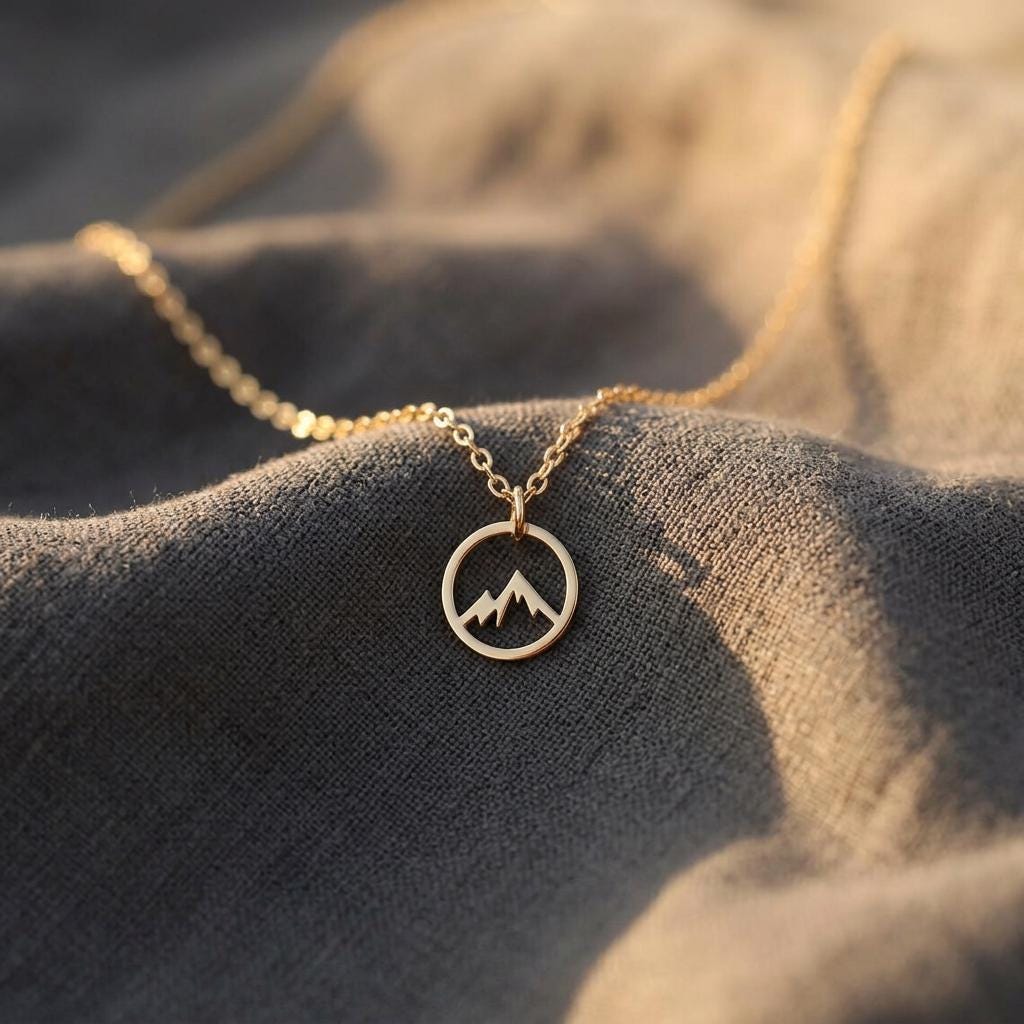 Gold Mountain Necklace, A Beautiful Dainty Mountain Range Necklace Travel Lovers Gift, Minimalist Necklace, Gift for her Mom, Nana