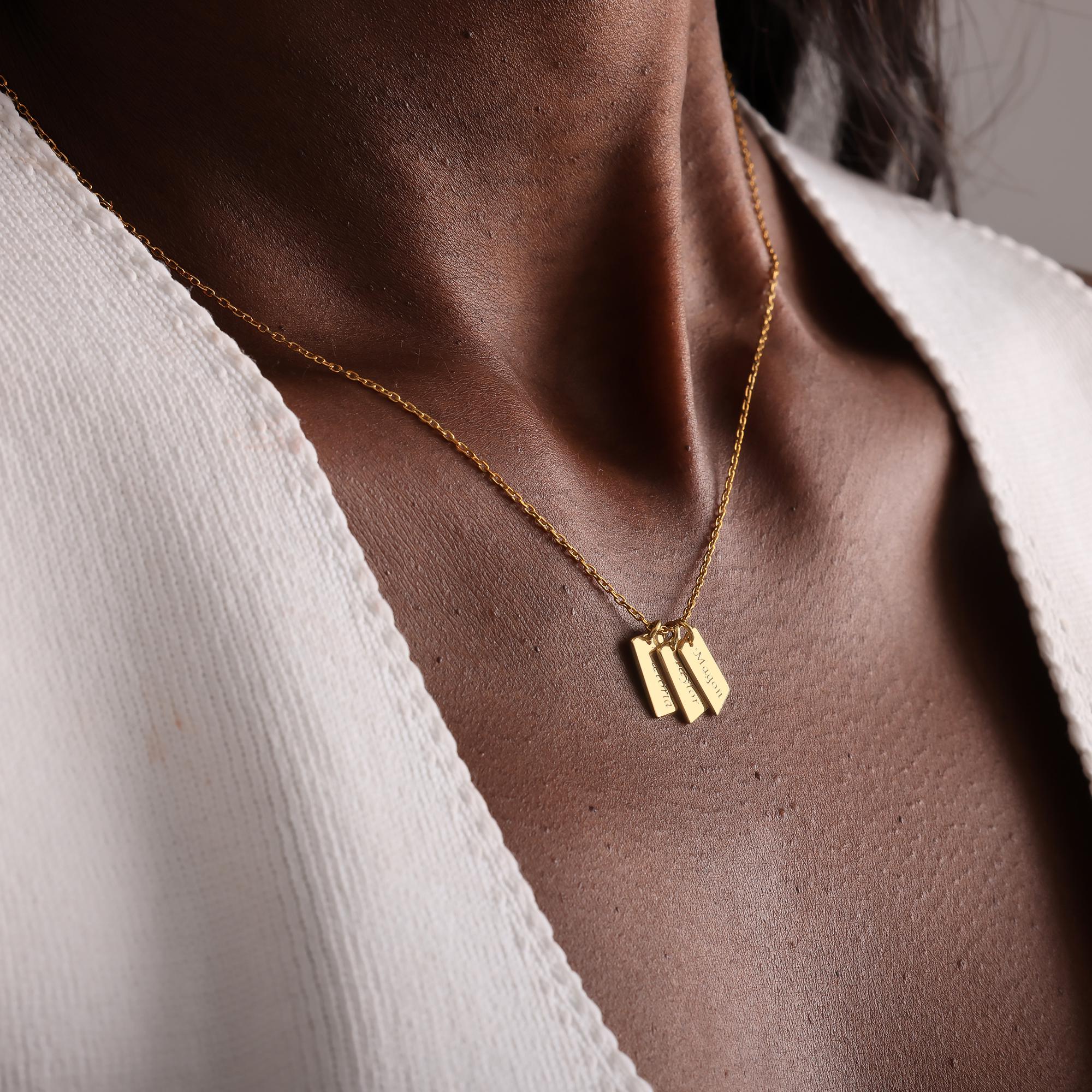 Personalized Sterling Silver Bar Tag Necklace: 14k Gold Minimalist Name Initial Date Engraved Tags Pendant, Mothers Day Gift for Mum,Grandma