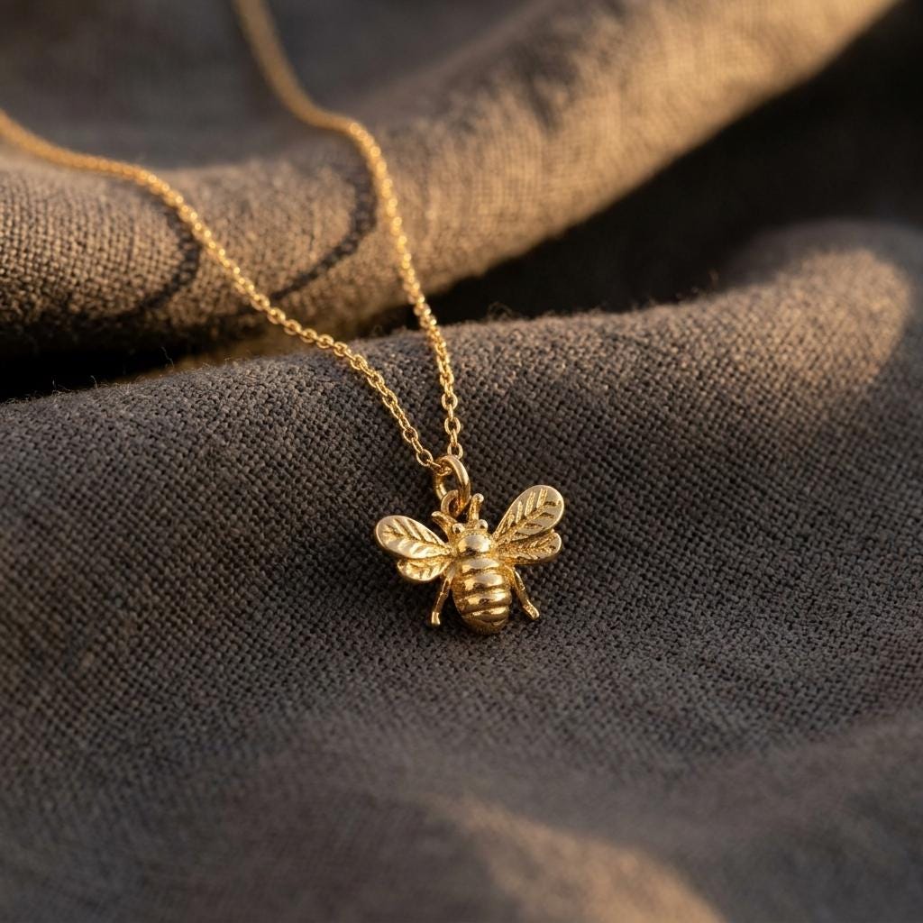 Tiny Bee Necklace, Queen Bee Necklace, Honey Bee Necklace, Minimalist Jewelry, Nana Jewelry, Gift for Mum