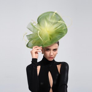 Lime Green Wide Brim Hat - Etsy display picture 1