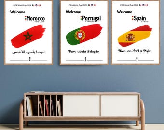 World Cup 2026 All Qualified Teams Poster Set | 48 Nations Welcome Art | FIFA Football Decor Bundle