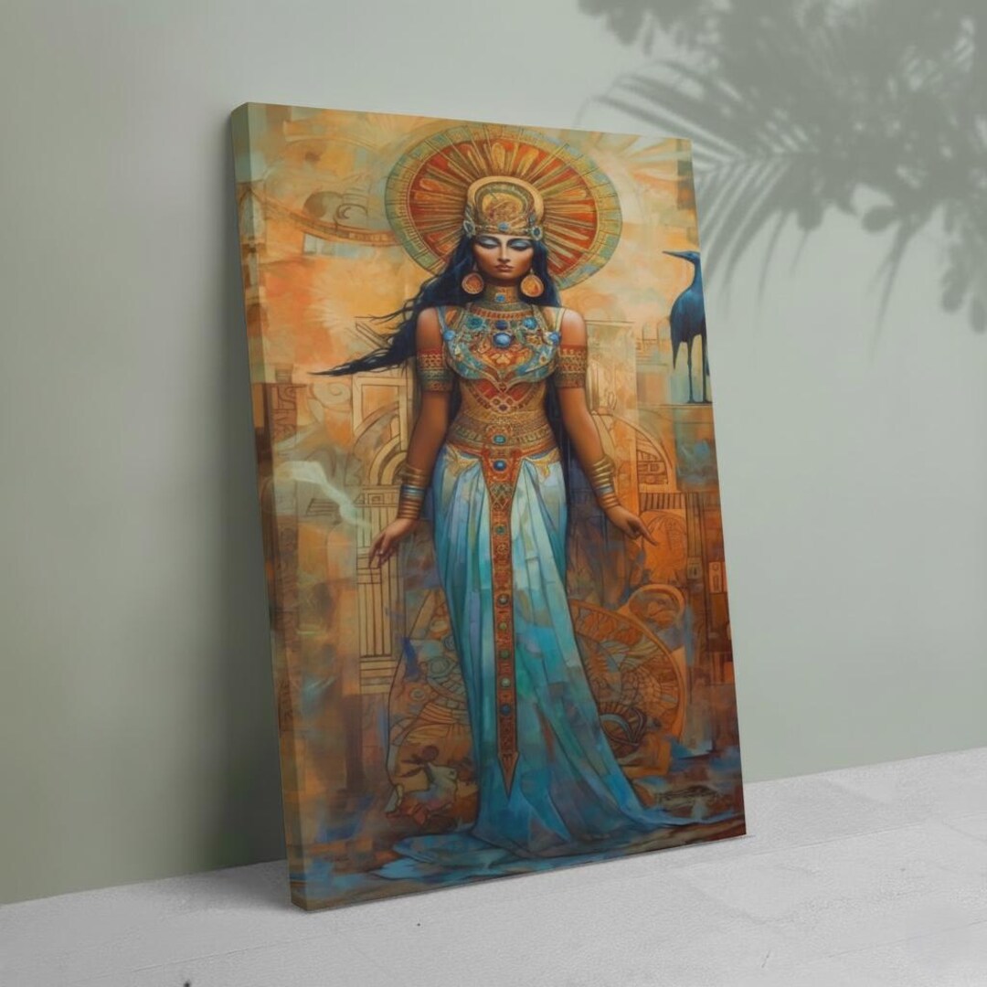 Sekhmet Egyptian Goddess Canvas Art – Ancient Egypt Wall Art, Divine ...