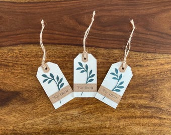 Gift tags, handmade paper tags, set of 3, branch