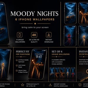 Moody Japanese Train iPhone Wallpapers – Cinematic Rainy Night Lock Screen (6 Pack)