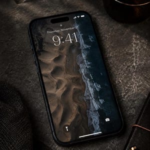 Tottori Dunes Inspiriert iPhone Wallpaper Set von 6 | Stimmungsvoll Küsten Japan Telefon-Hintergründe | Dunkler ästhetischer digitaler Download