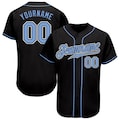 Custom Black Light Blue White Authentic Baseball Jersey, Personalized Name & Number, Stitched Baseball Shirt, Unisex Sports Gift