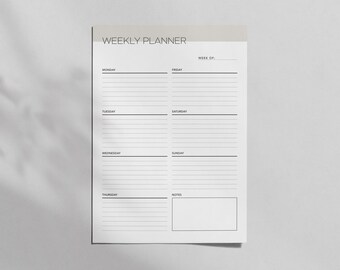 Weekly Business Planner Printable | Undated Weekly Planner | A4 & US Letter | Minimal Productivity Planner